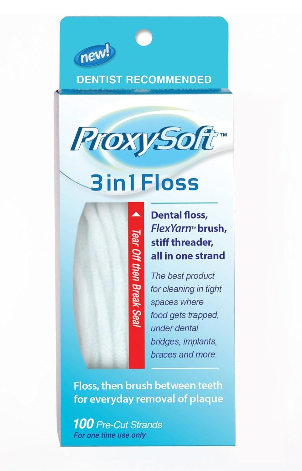 Thornton BEST Floss for Braces, Bridges and Implants, Flossing Aids, Threaders for Dental Floss - Thornton 3-in-1 Floss Threaders (100 strands)