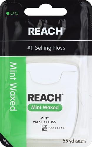 Reach Reach Waxed Dental Floss Mint, 55 Yards each by Johnson & Johnson