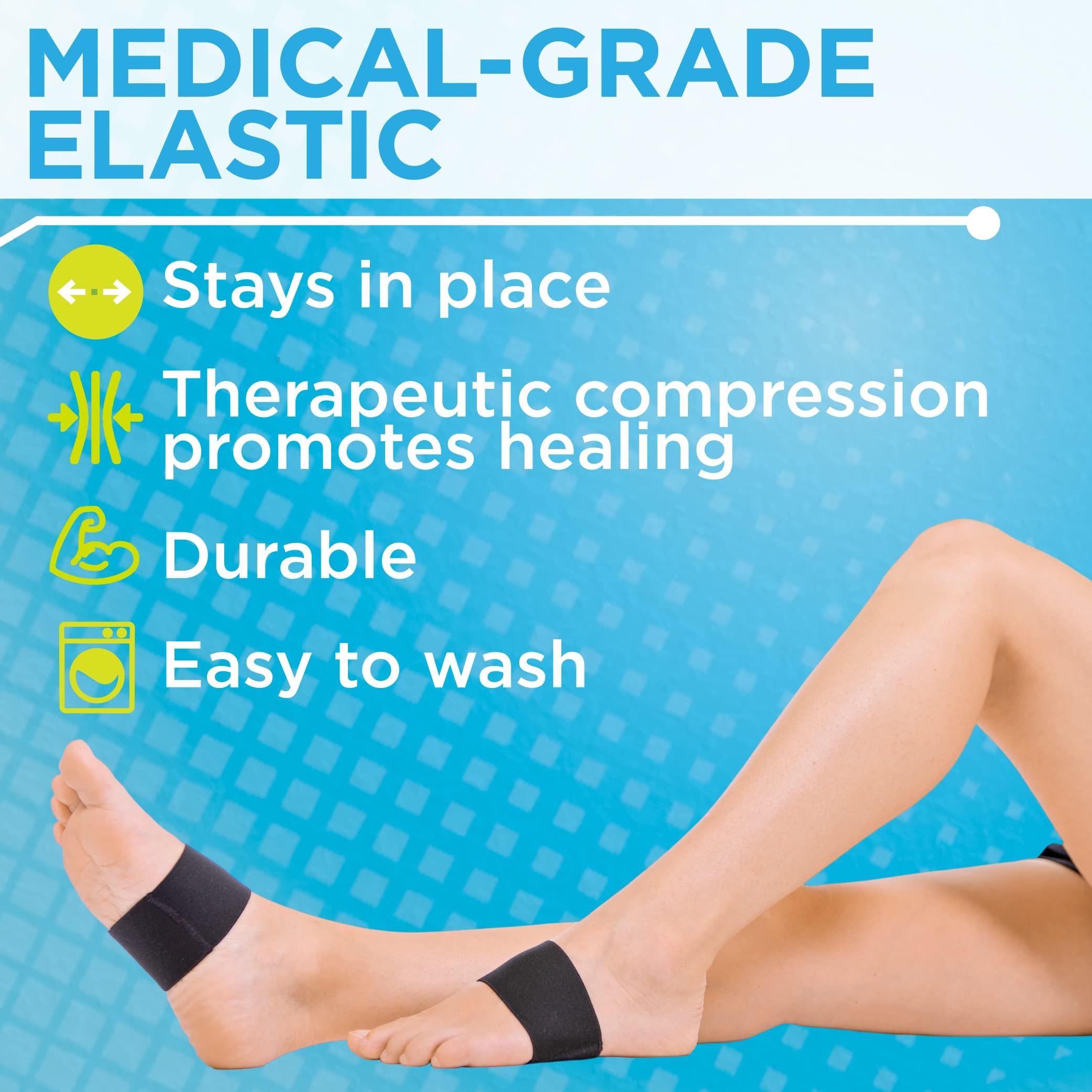 BraceAbility BraceAbility Plantar Fasciitis Arch Support Bands - Pair of Durable Foot Brace Compression Sleeve Inserts for Fallen Arches, Flat Foot Correction, Heel Spur Pain Relief and Muscle Strains (Pack of 2)