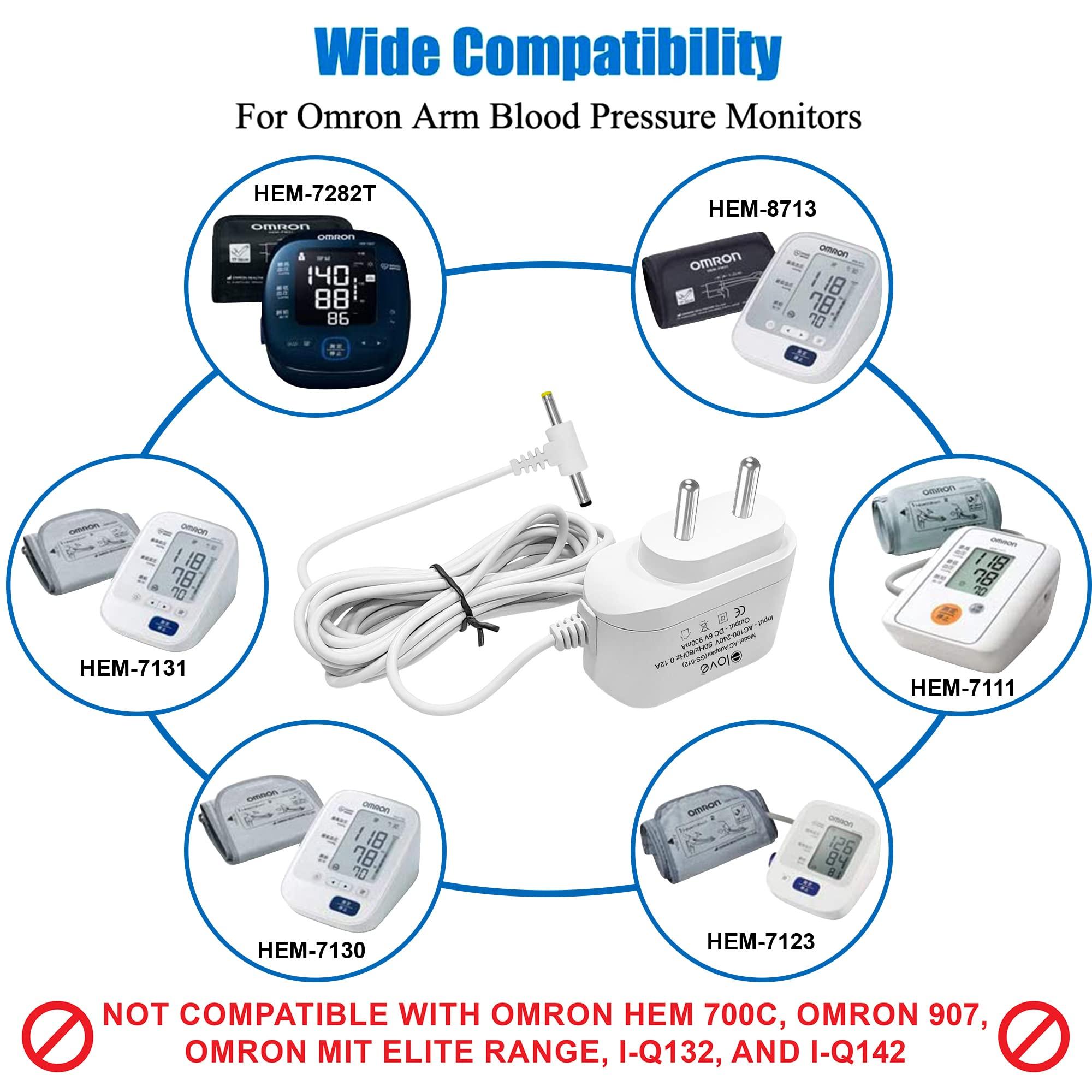 elove Elove BP Adapter for Blood Pressure Monitor 5, 7 Series / 6V AC/DC BP Machine Adapter with 10 Feet Extended Cord - White