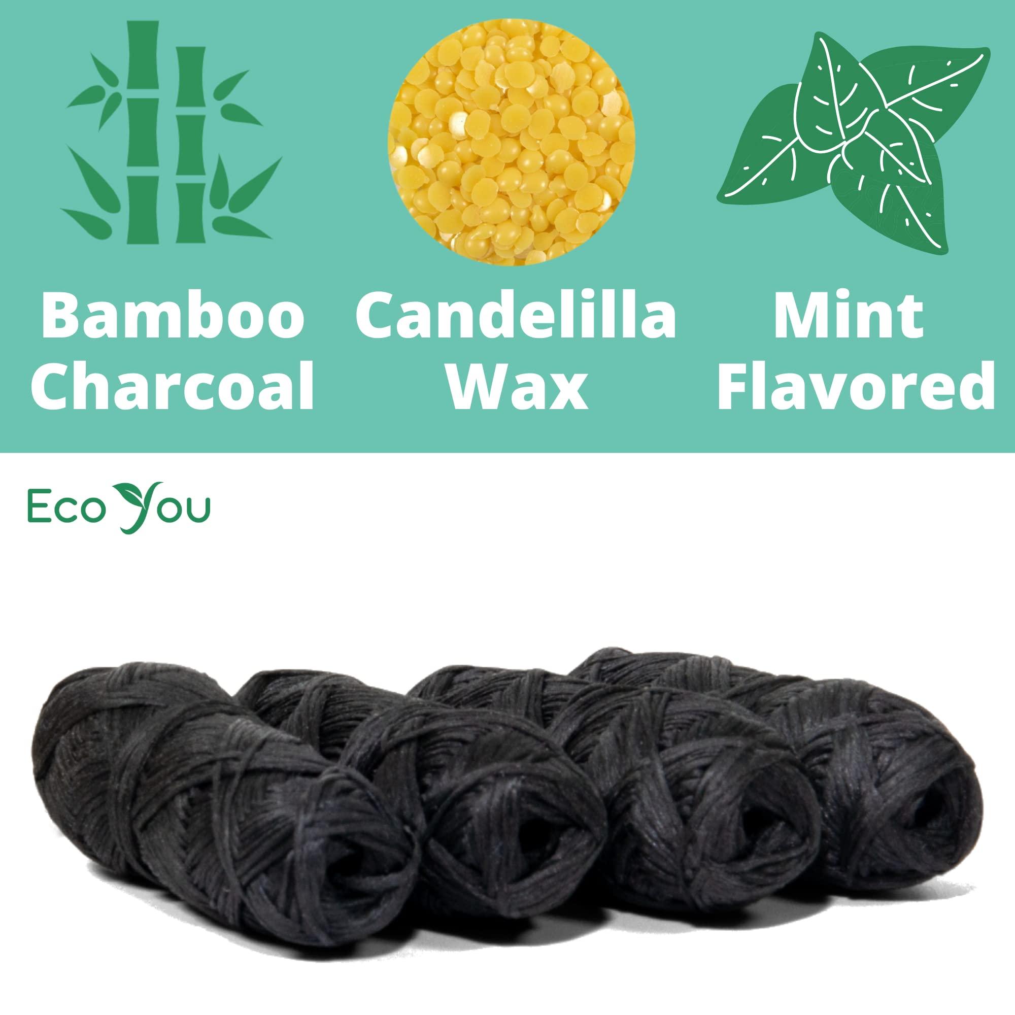 EcoYou EcoYou Bamboo Charcoal Dental Floss | 4 Refills Pack | Mint & Candelilla Wax | Vegan & Biodegradable
