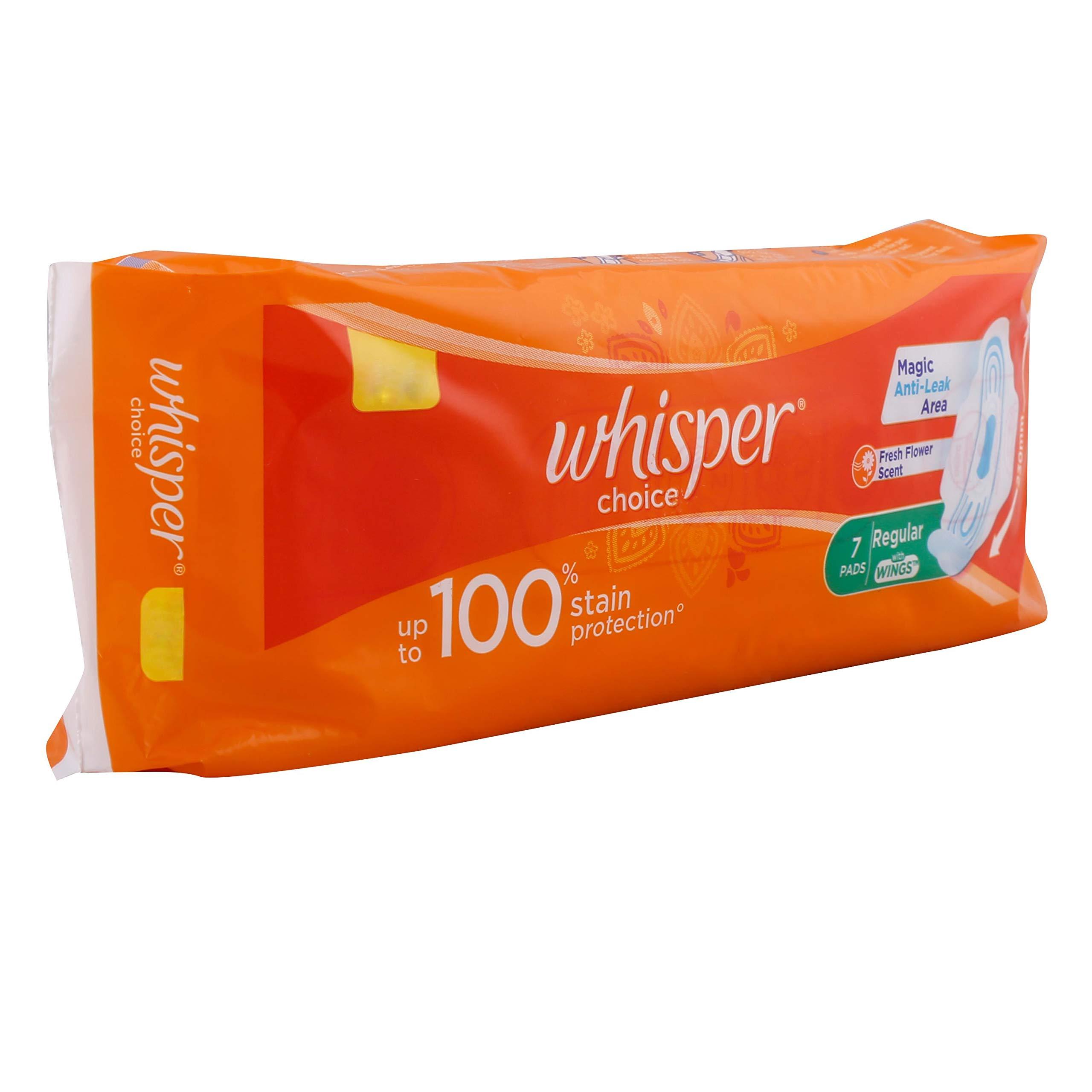 Whisper Whisper Choice Sanitary Napkins Ultra with Wings -Pack of 7 Pads (Regular)