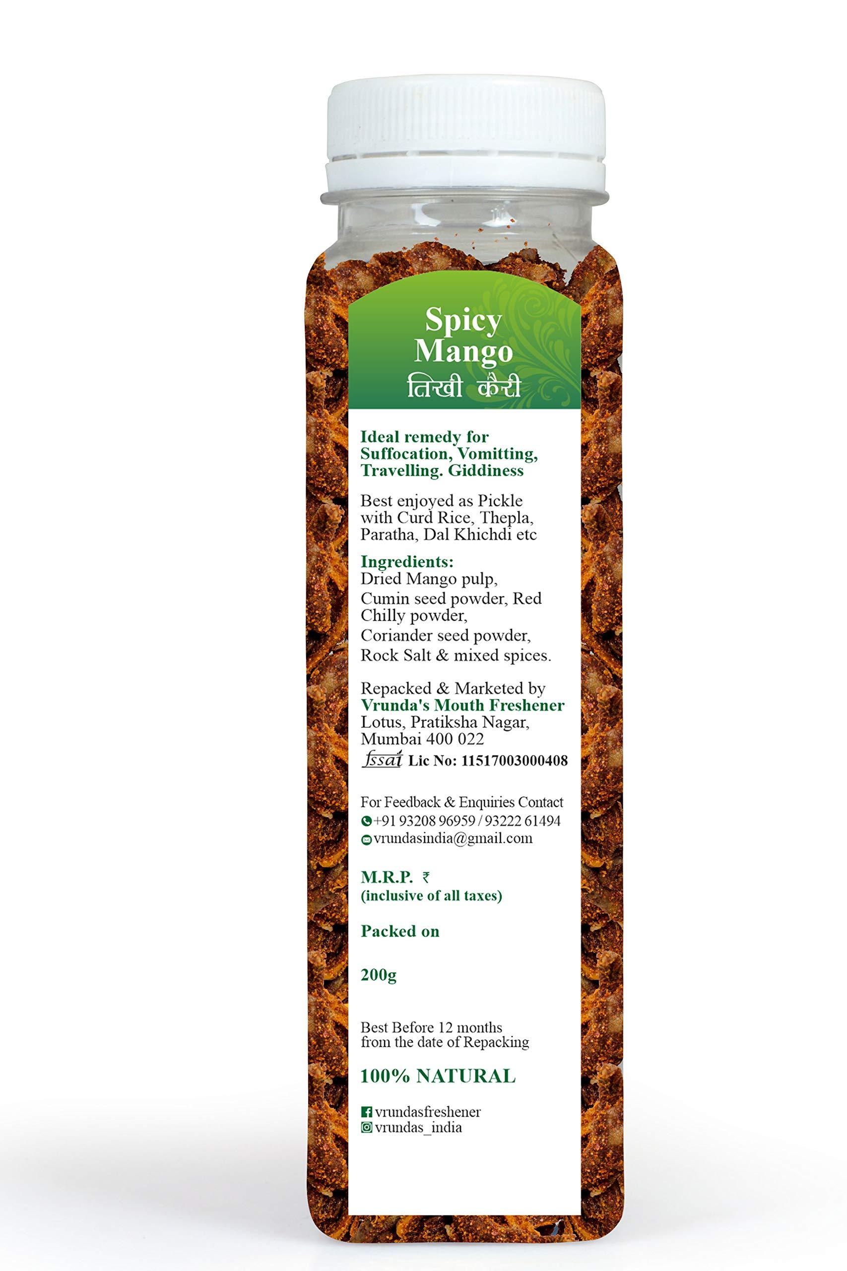 Vrunda\'s Vrunda\'s Tikhi Kairi, Masala Kairi 200 GM + Vrunda\'s Jeera Kairi, Cumin Mango 200 GM (chatpati Kairi,Dry Pickle)