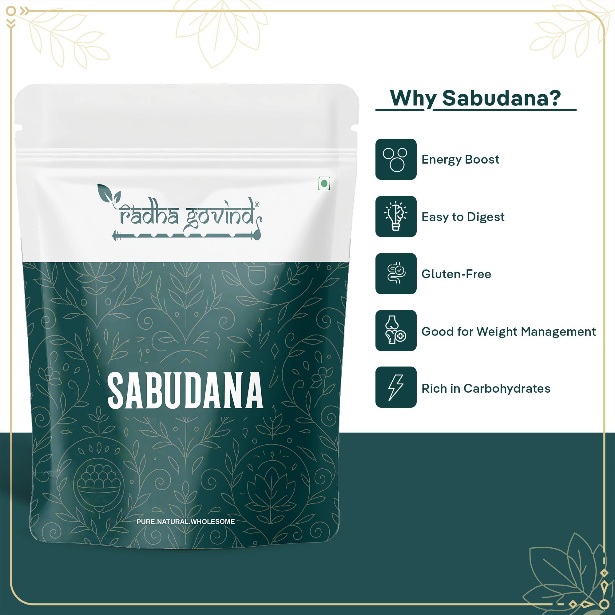 RADHA GOVIND Radha Govind Organic Sabudana | Sago | Tapioca 1000 Gram