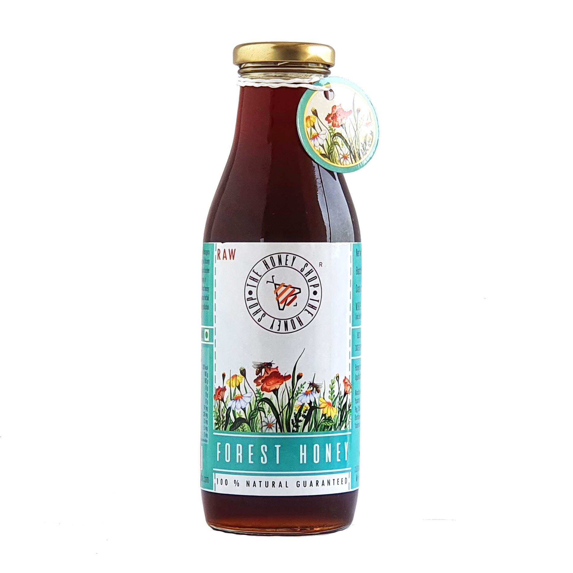 The Honey Shop THE HONEY SHOP Raw Organic Forest Honey, Wild, Unprocessed, Unheated, Non Pasteurized, Original Honey 100% pure and Natural, Collected From Deep Forest Apis Dorsata (700g) - Pack of 1