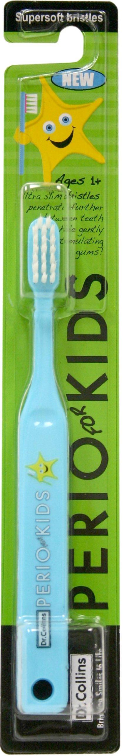 DR. COLLINS Dr. Collins Perio Toothbrush for Kids, Blue (Pack of 6)