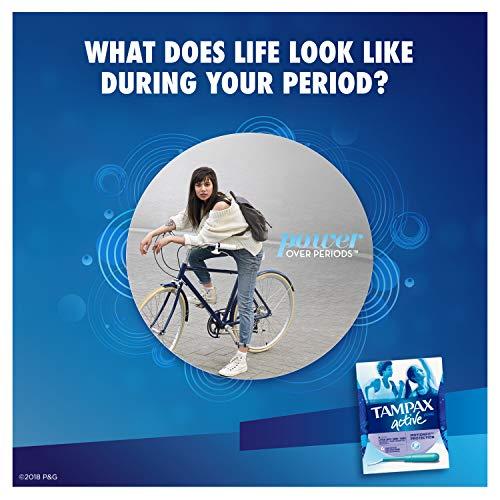 Tampax Tampax Pearl Active Plastic Tampons, Lites/Light Absorbency, Unscented, 18 Count, Packaging May Vary