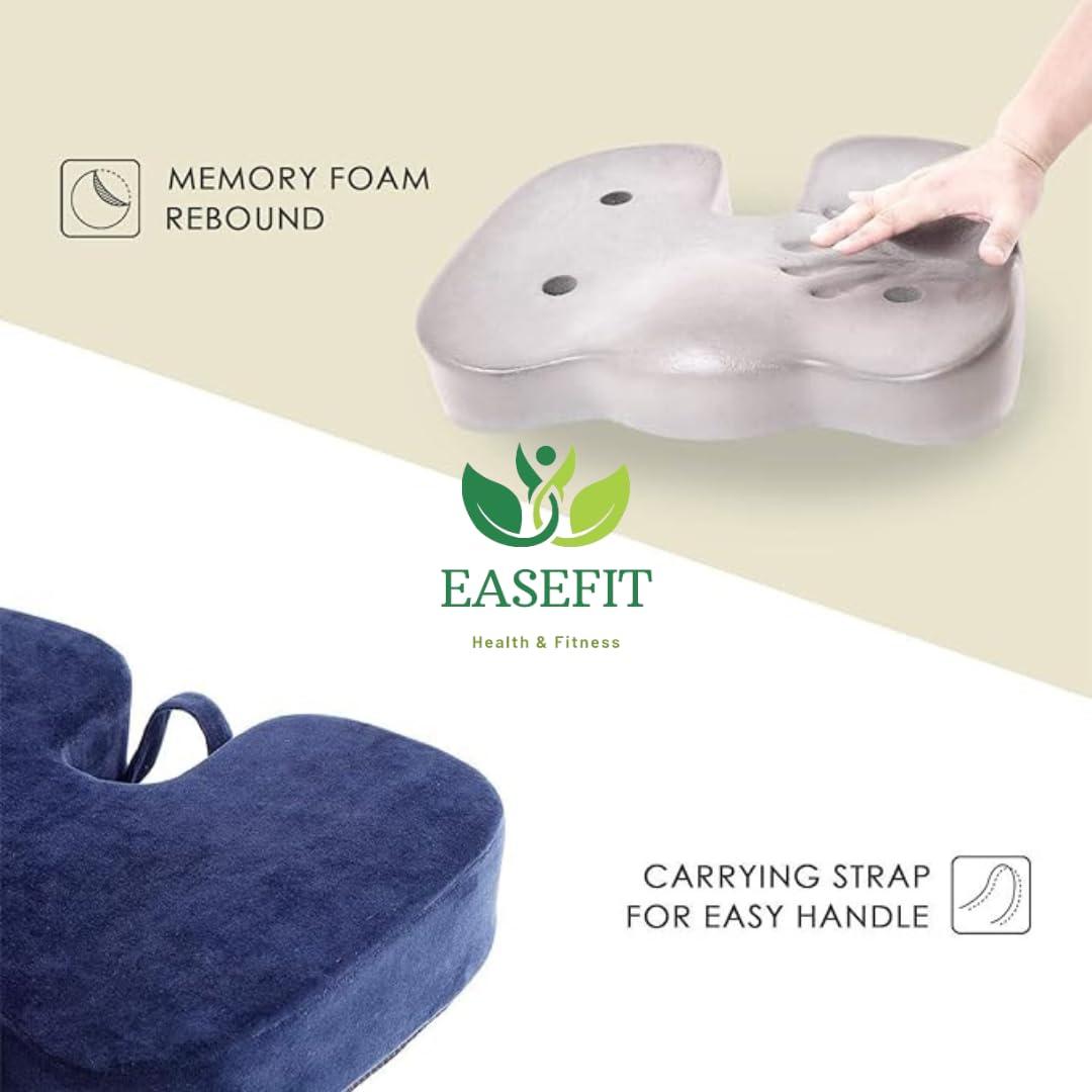 EASEFIT EASEFIT Orthopedic Coccyx Cushion Tailbone Support & Sciatica Pain Relief Hip Support Tailbone Pain Relief,Coccyx Seat Cushion for Chair Lower Back Support with Removable Cover (Blue)