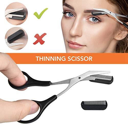 Anjetan Anjetan 9PCS Eyebrow Kit Universal Stainless Steel Eyebrow Grooming Set Eyebrow Care Kit Eyebrow Scissors Eyebrow Tweezers for Women Eyebrow Kits