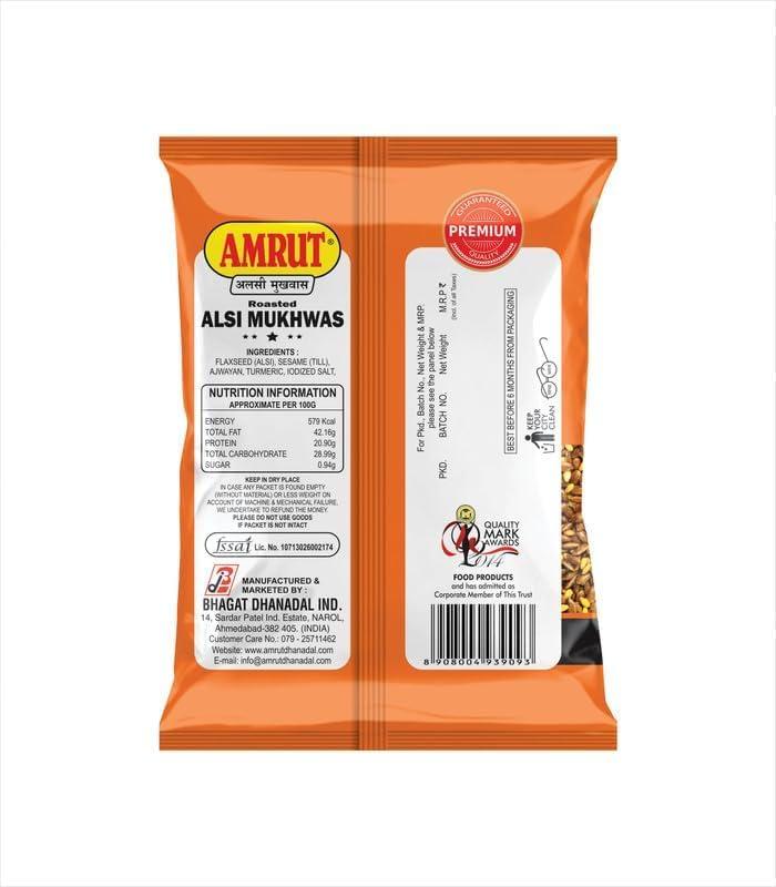 AMRUT AMRUT Combo Of Rajwadi Alsi, Dal, Saunf Mukhwas, (200gm X 4 = 800g) (Pack Of 4) / Salty Coriander Seeds, Digestive Crunchy and Tasty Mouth Freshener Traditional Mukhwas Ready To Eat