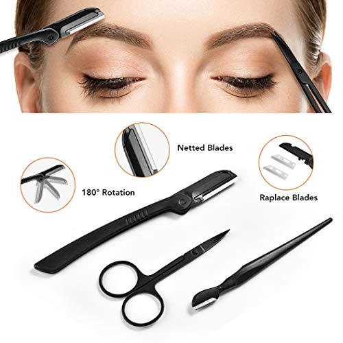 Anjetan Anjetan 9PCS Eyebrow Kit Universal Stainless Steel Eyebrow Grooming Set Eyebrow Care Kit Eyebrow Scissors Eyebrow Tweezers for Women Eyebrow Kits