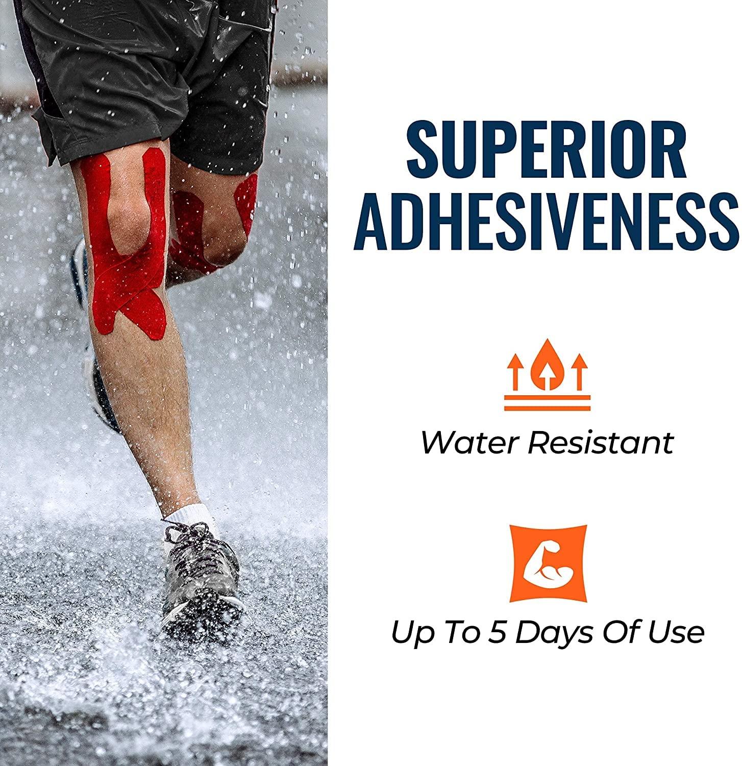 XIVUMN XIVUMN Kinesiology Tape Athletic Elastic Kneepad Muscle Tape Waterproof Sports Tape Water Resistant Tape for Joints Support and Comfort Knee Taping for Sport Activities(Color : Assorted) (3)