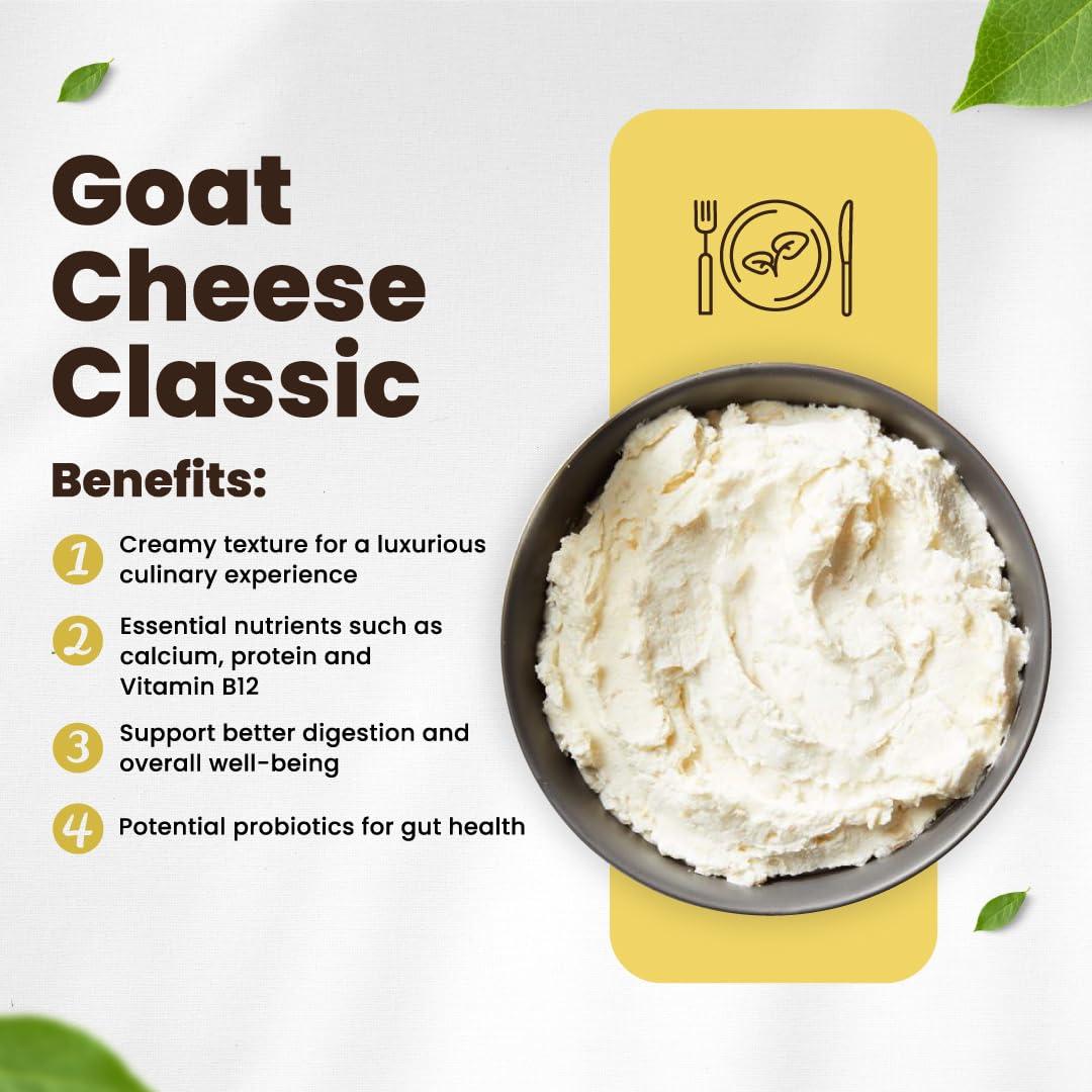 WHITALITY Whitality Goat Cheese | Chevre | Classic | Dill | Preservatives Free | GMO Free | Aravalli grazed free range Goat Milk | Glass jar packaging | 200g each