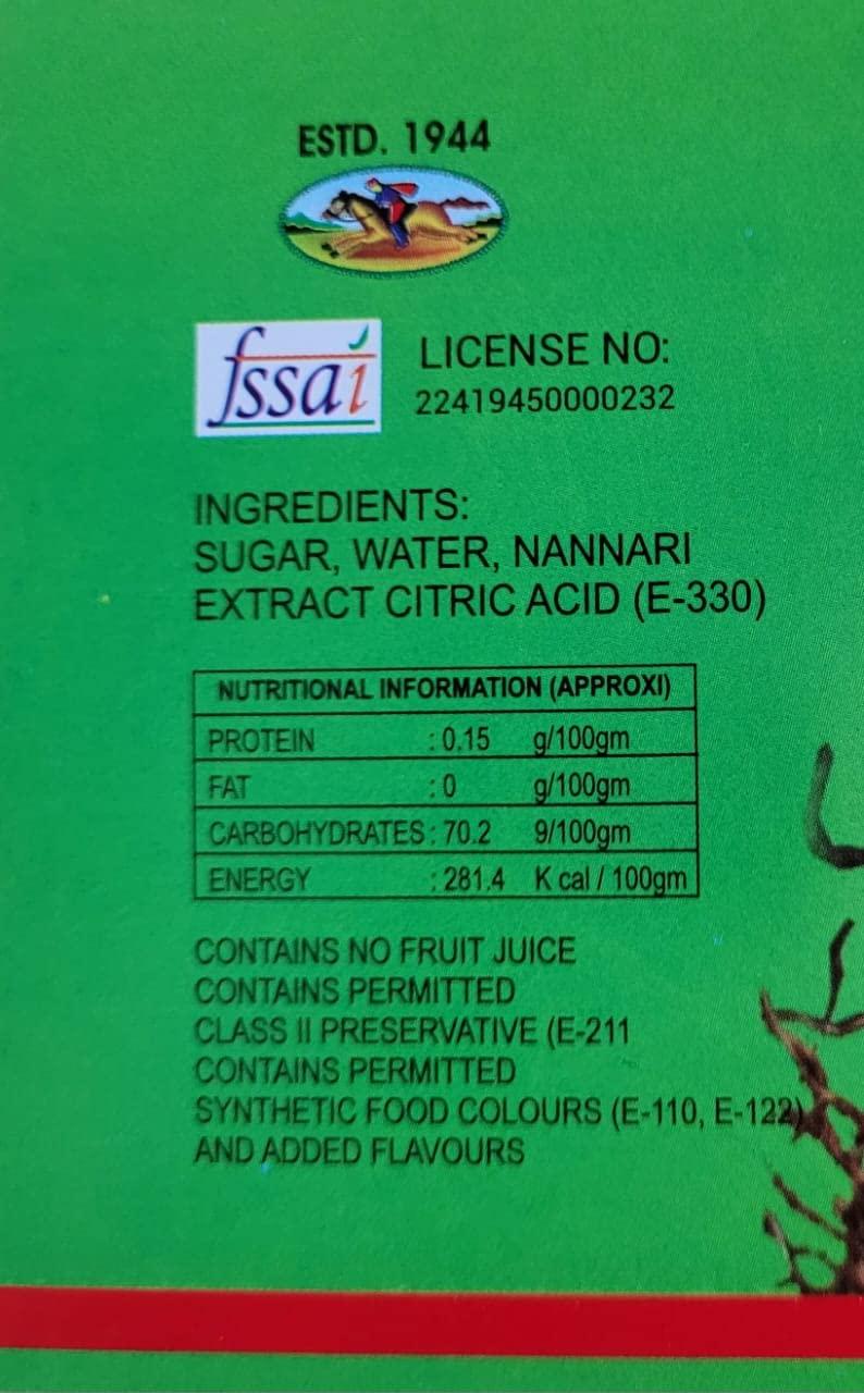 Generic Sellamuthu Nannari Sarbath/Sarsaparilla/Naruneendi (Red Colour) (Pack Of 2, 700Ml Each) - Syrup
