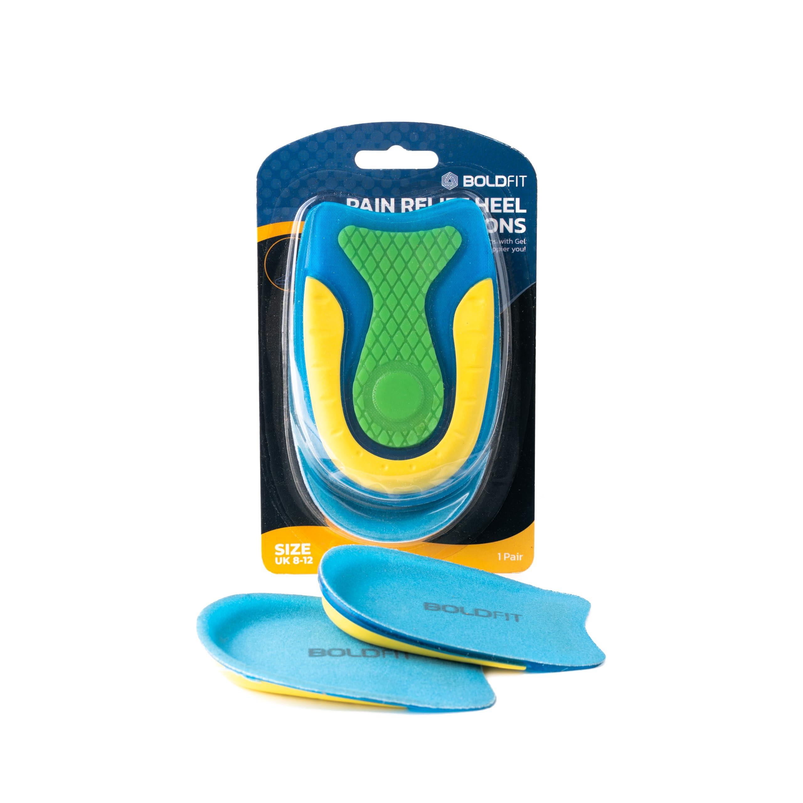 Boldfit Boldfit Heel Pad For Heel Pain For Women & Men insole for shoes men Heel Pads For Women shoes Heel Pads For Shoes insole for shoes women Heel Pads For Men Orthopedic Heel Pads for Pain UK 8-12- Blue
