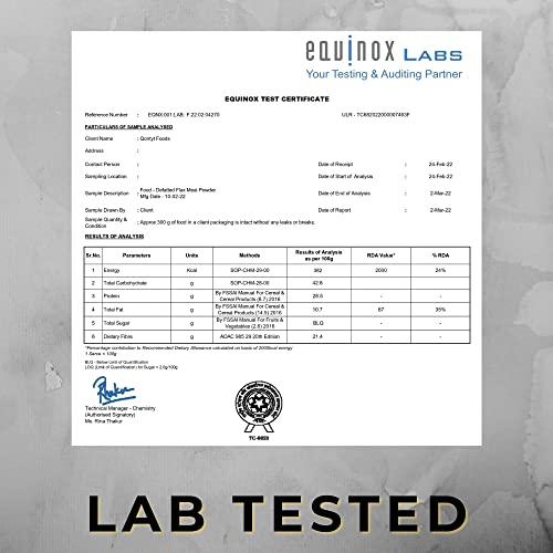 Qonty Qonty Defatted Flaxseed/Linseed/Alsi Meal (Coarse Powder) | Keto Friendly | 28% Protein, 21% Net Carb, 11% Fat | High Fiber | Lab Tested | No Preservatives | Gluten Free | High in Omega 3 (300 g)