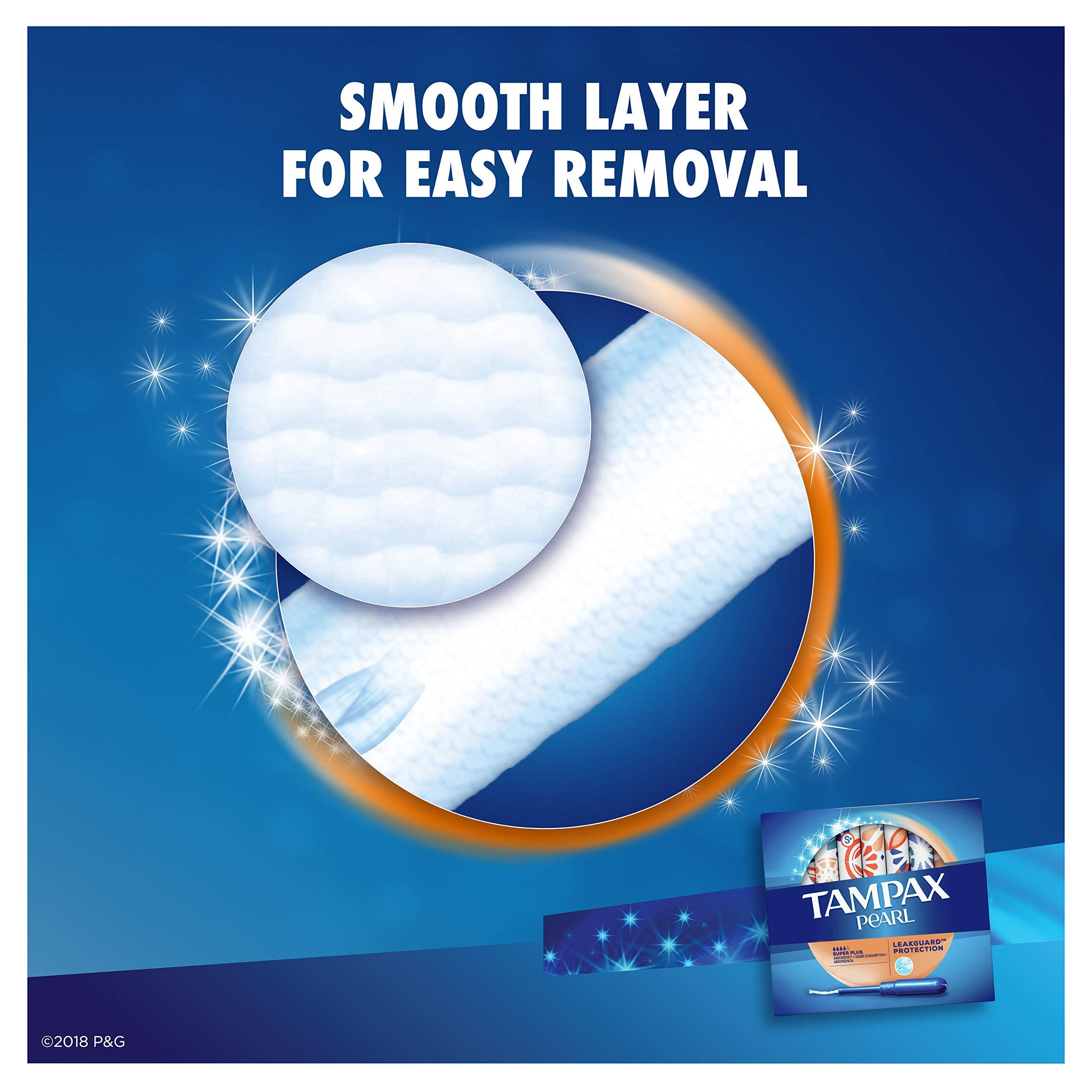 Tampax Tampax Pearl Tampons Super Plus Absorbency with LeakGuard Braid, Unscented, 18 Count