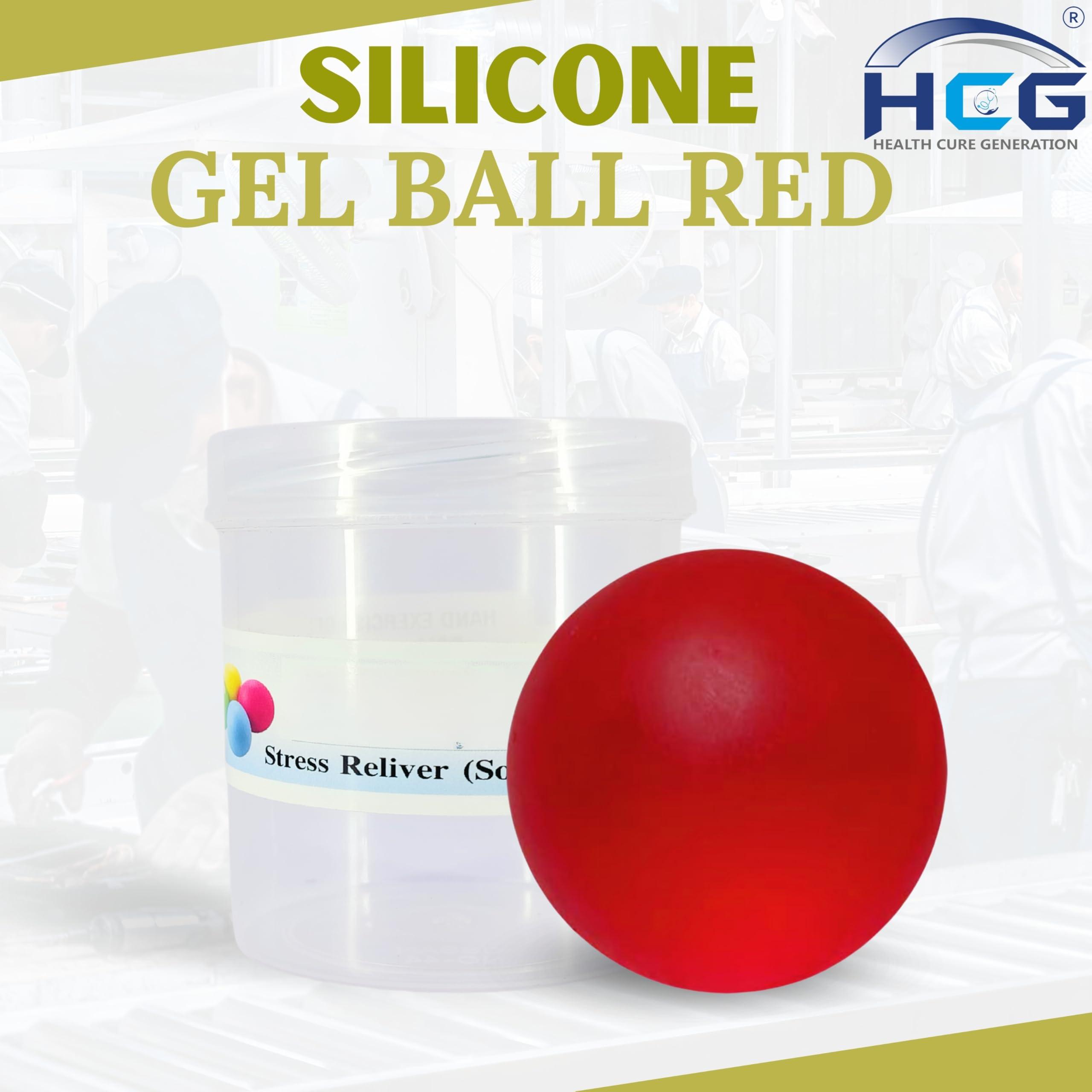 HCG Health Cure Generation HCG Health Cure Generation Silicon Gel Ball Hand Grip|Fitness Grip Universal Red Color| Recommended for Hand Excercise and Stress Relief (Pack of 1)
