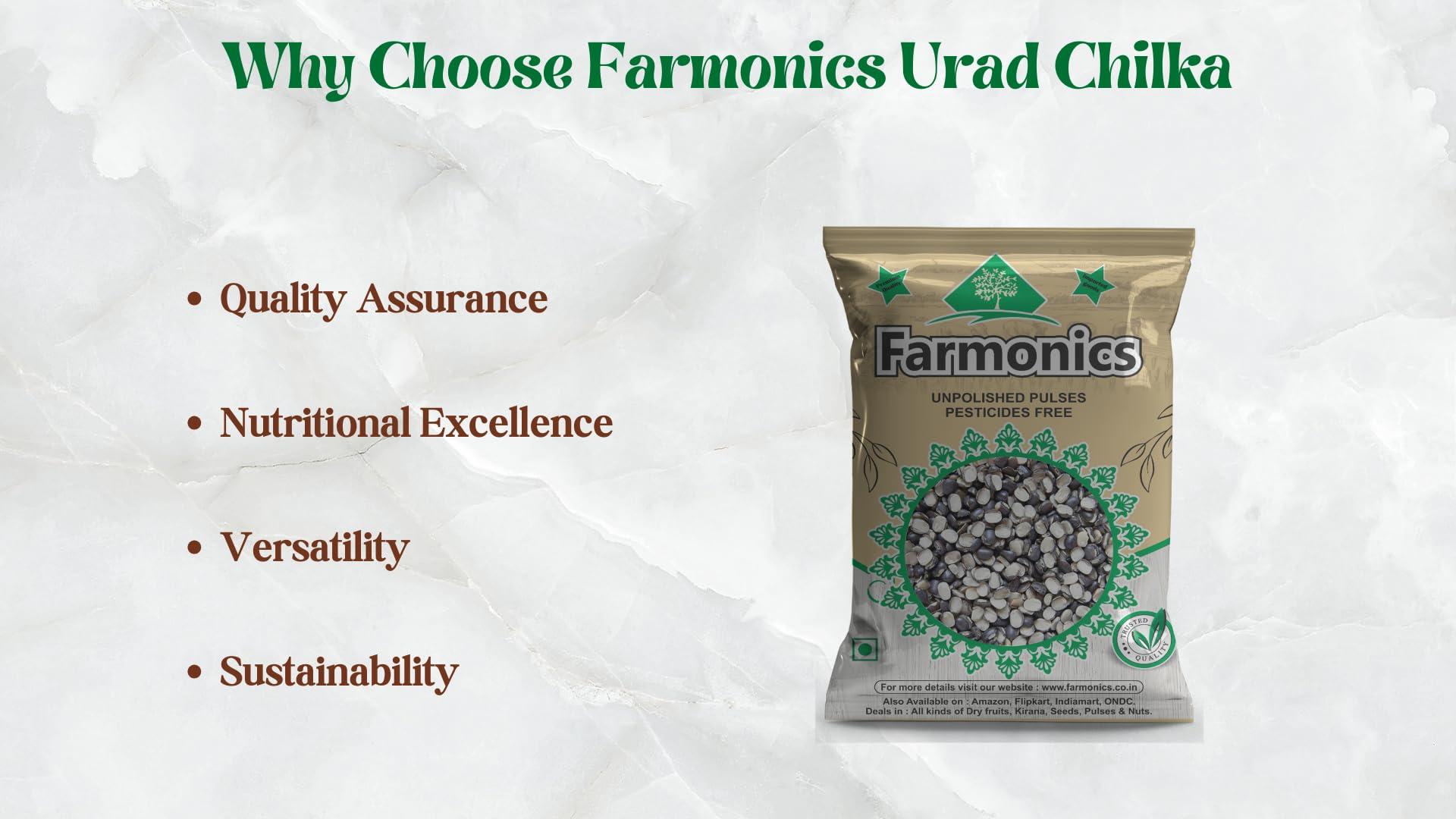 Farmonics Farmonics Unpolished Urad Dal Chilka 1kg | Black Gram Split | Premium Urad Chilka | Healthy Pulses