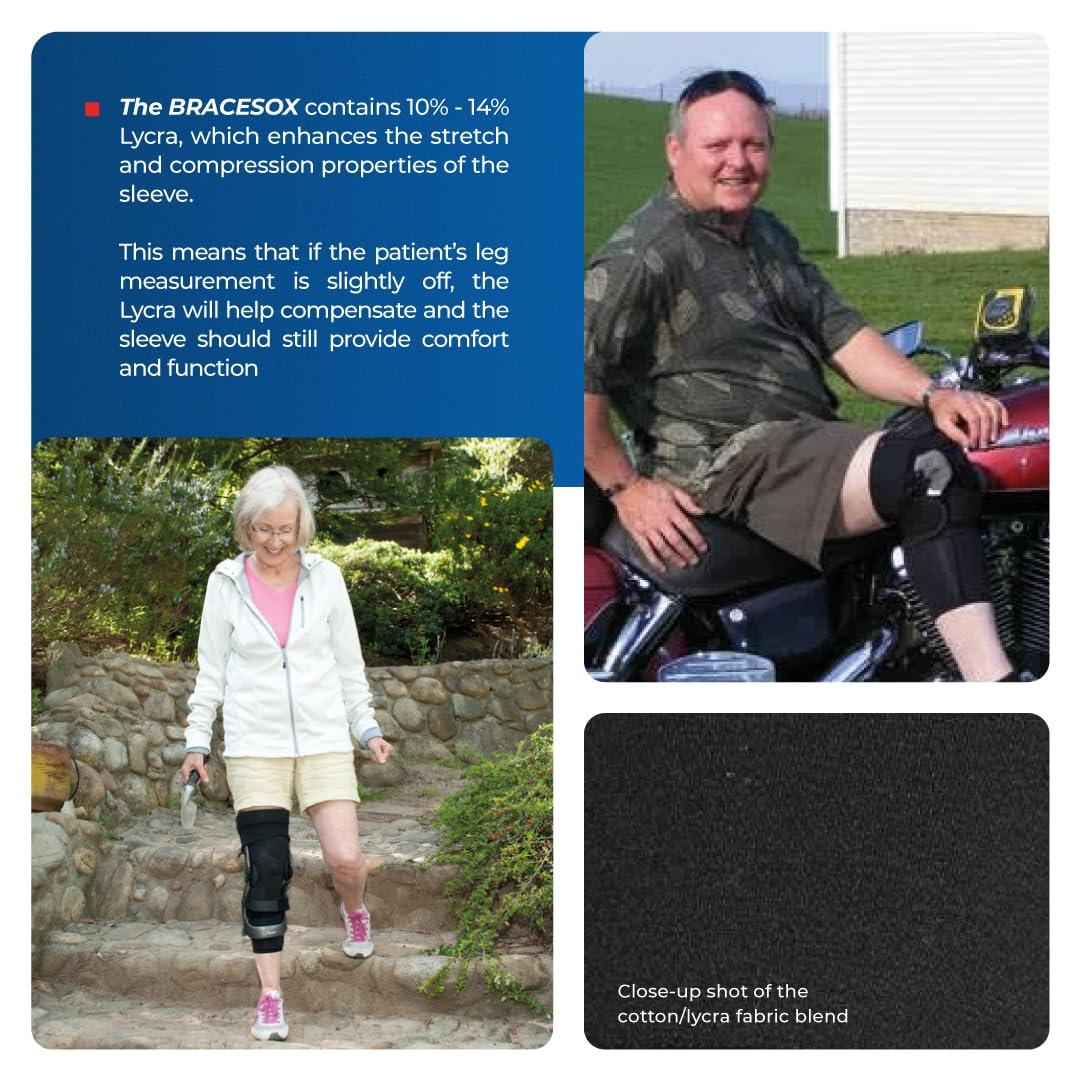 BraceSox Bracesox Knee Brace Undersleeve - Cotton/Lycra - Large