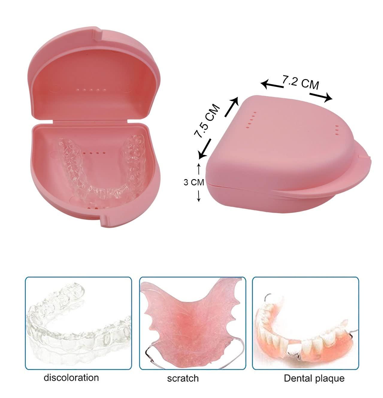 Dentosmile Dentosmile Dental Orthodontic Retainer/Aligner Case/Box/Mouth Guard and Denture Storage in Pink Colour (3)