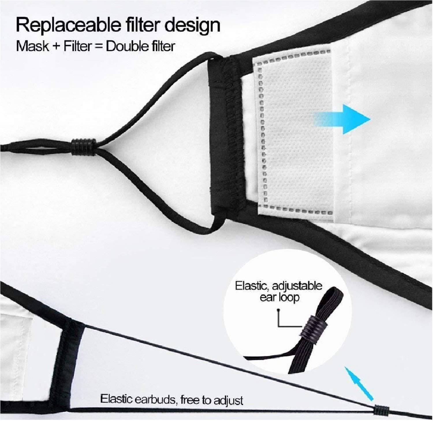 VRITRAZ VRITRAZ Print Reusable Washable PM 2.5 Anti Pollution Activated Carbon Dust Face Mask with Breathing Valve Red White