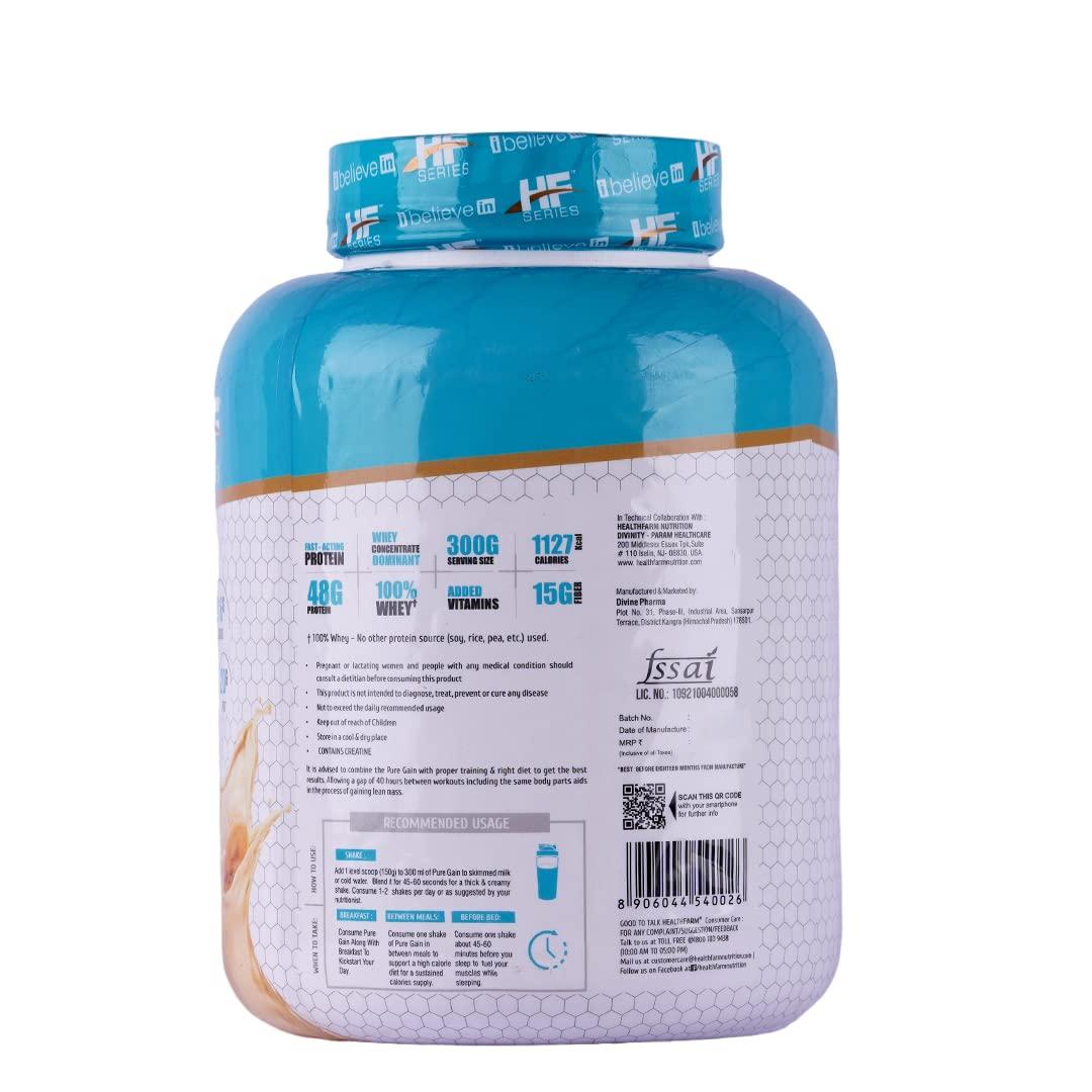 HF Series HF Series Pure Gain Mass Gainer Powder | High-Calorie | Weight Gainer Powder | 48g Protein | 11.01g BCAAs | 8.66g Glutamic Acid | Banana Twist | 3kg / 6.6lbs