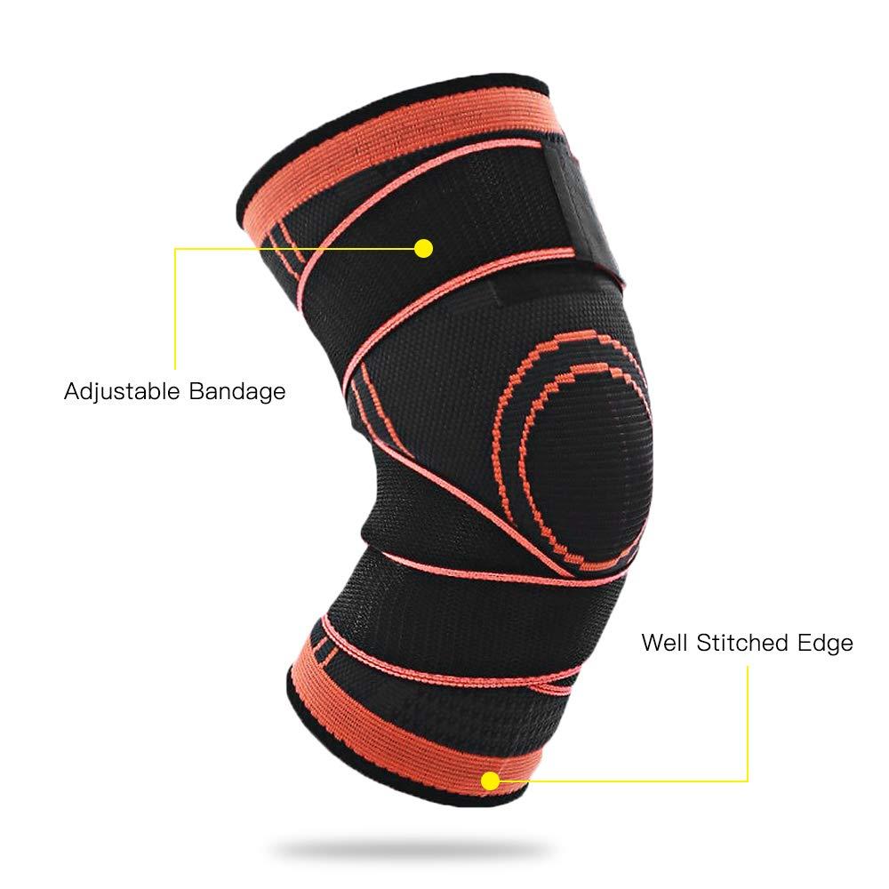 KKmoon-1 Basketball Knee Brace Pads Sports Knee Sleeve with Bandage Breathable Knee Support tector