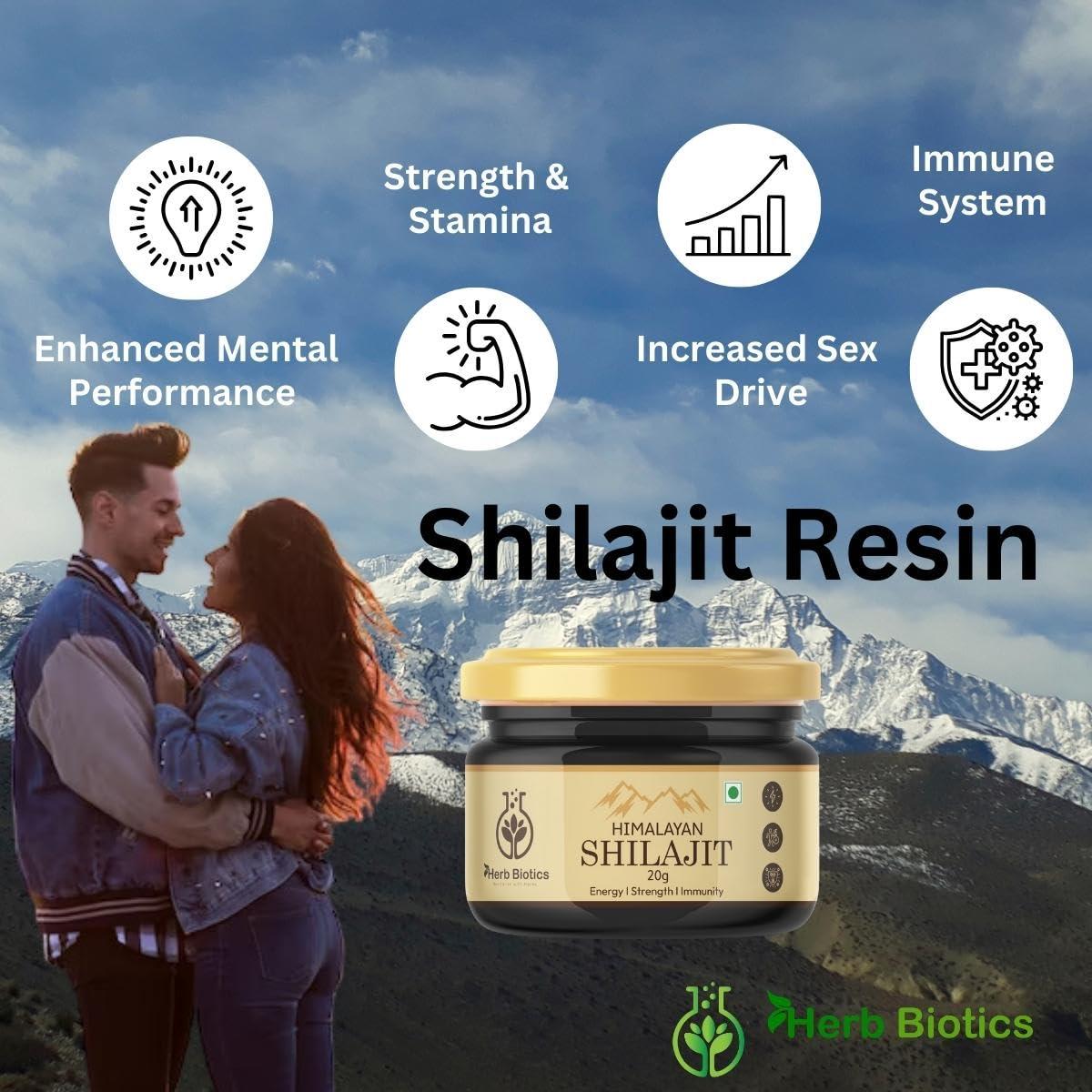 Herb Biotics -Revitalize with Herbs Herb Biotics Pure Himalayan Shilajit/Shilajeet Resin For Men,Women 20 gm With Spoon - 78% Fulvic Acid - For Endurance, Stamina and strength | Lab Certified (1) (Pack of 3)