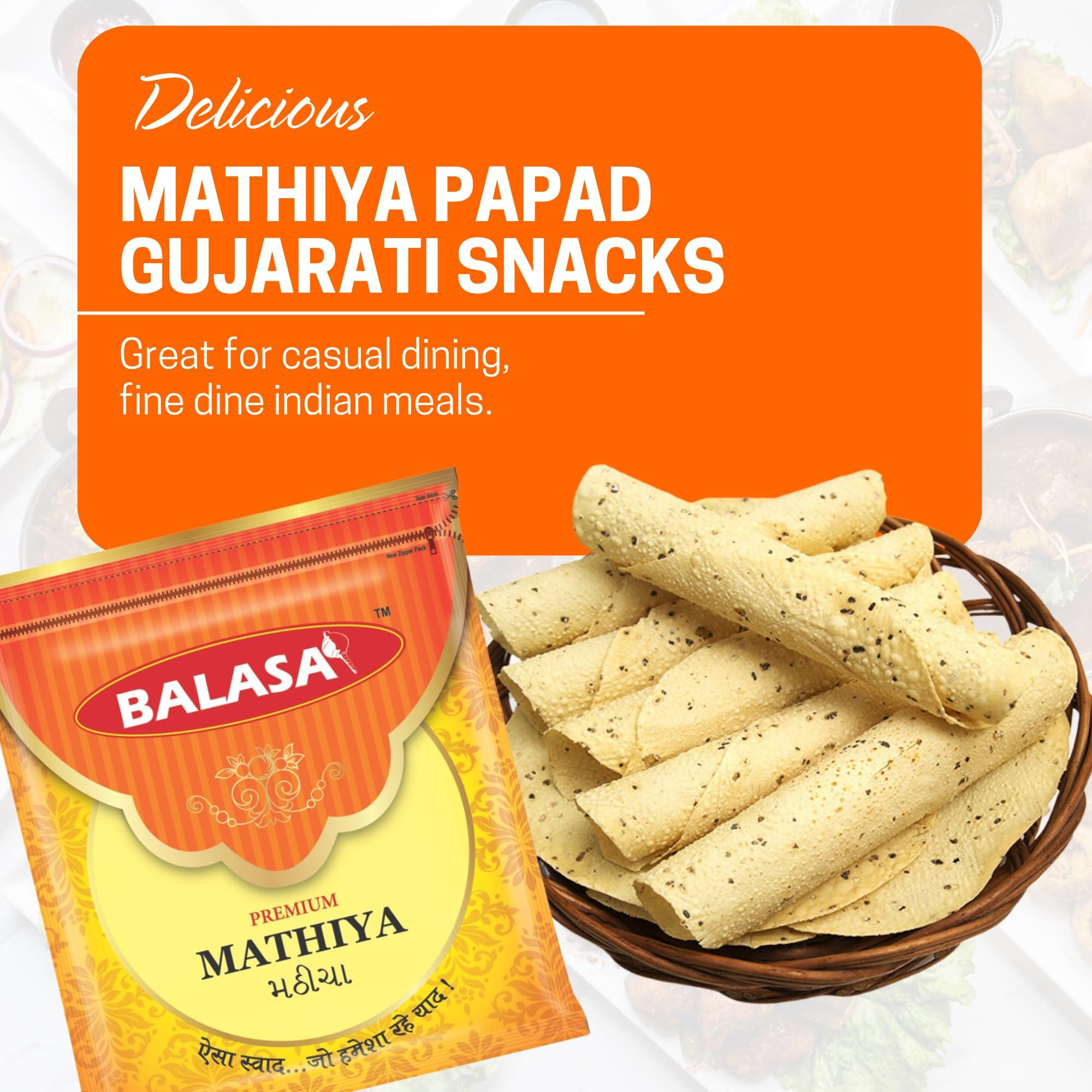 Balasa Balasa Chorafali + Mathiya + Fafda Papad 600 Gms - COMBO (Pack of 3) Indian Snack Papad/Pappadam/Appalam