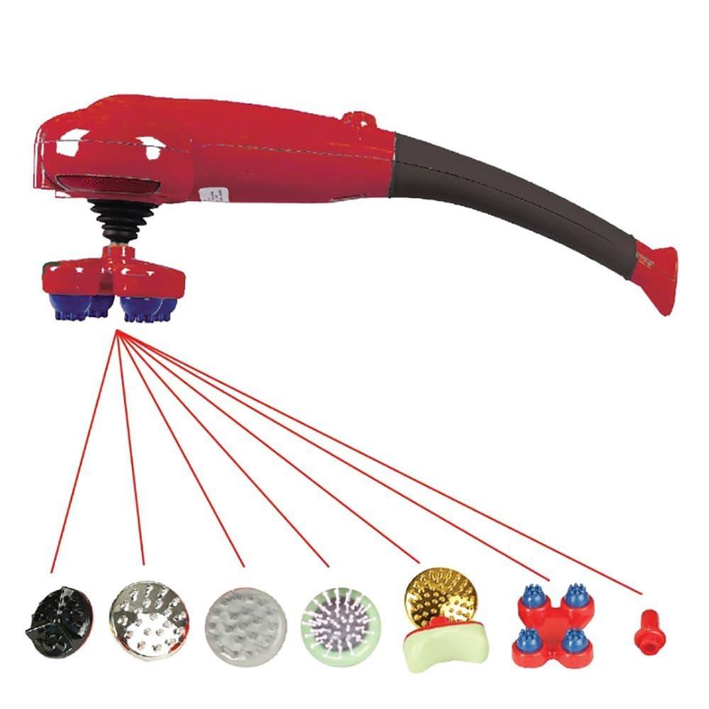 Generic RKF 8 in 1 Magic Corded Electric Massager Complete Body Head Neck Shoulder Back Leg Foot Pain Relief For Men Women For Fat Reduction Joint Pains From Directly To Plug In (Red Colour)