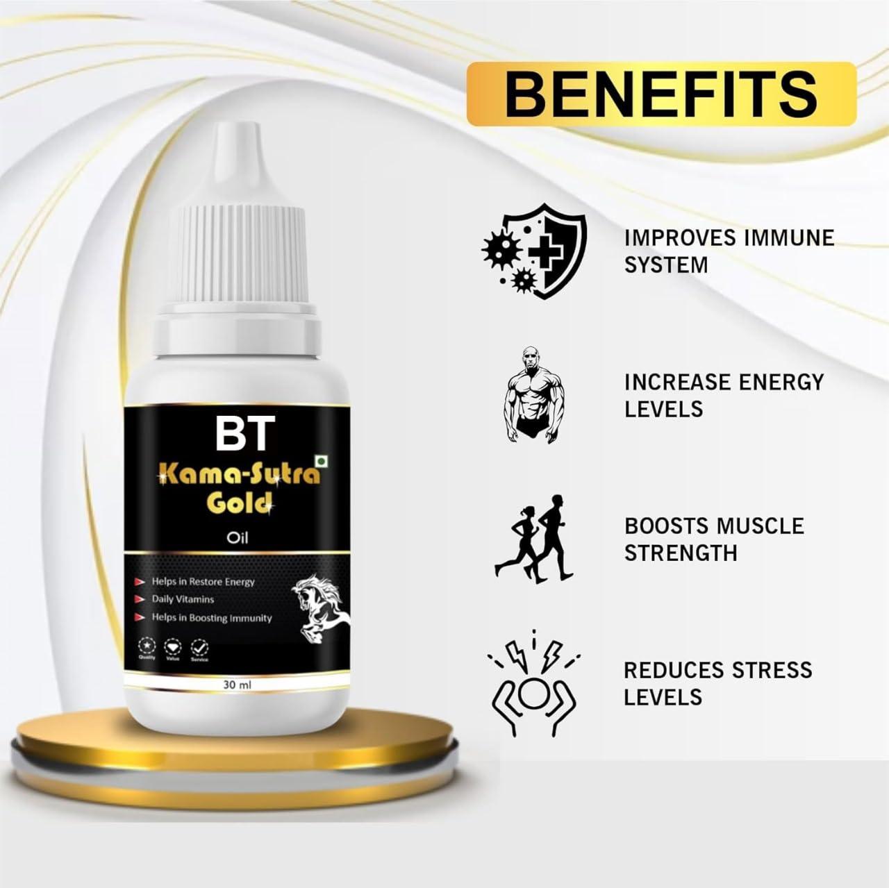 NavaFresh Basics BT Kama Sutra Gold Massage Oil for Men