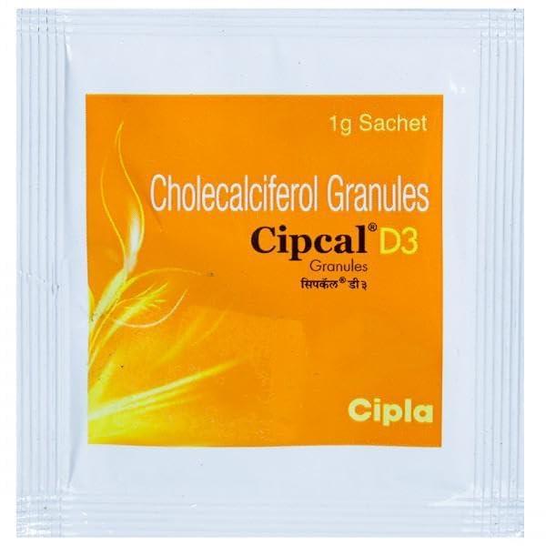 Sawardawalas Sawardawalas Cipcal D3 Powder Granules From Cipla For Bone, Joint And Muscle Care Vitamin D3 Cholecalciferol Pack Of 10 Sachet