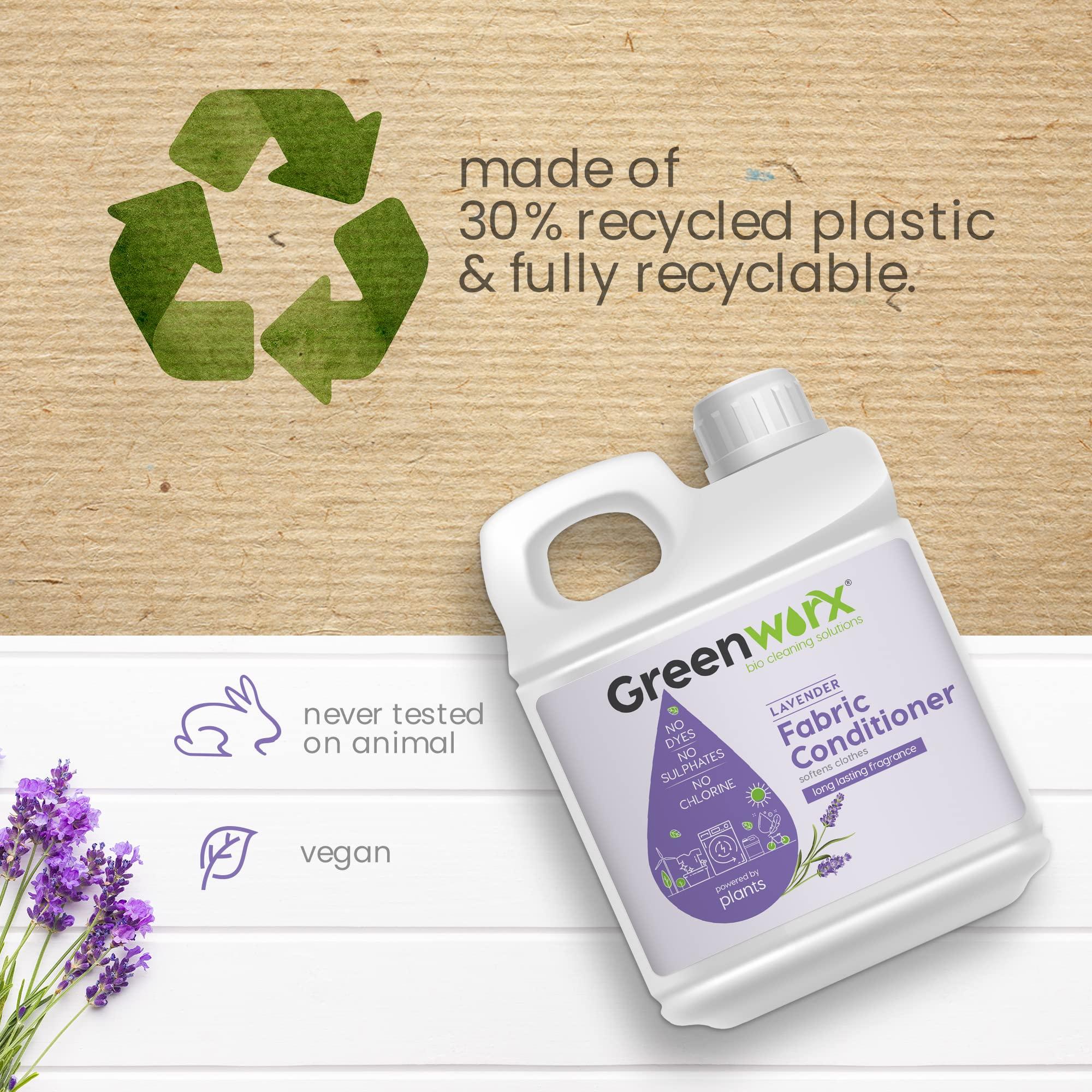 Greenworx Greenworx Natural Fabric Conditioner & Fabric Softner -5 Ltr I Lavender With Mint Fragrance Top Load & Front Load Washing Machine| Skin Safe, Baby Safe & Pet-Friendly, Liquid