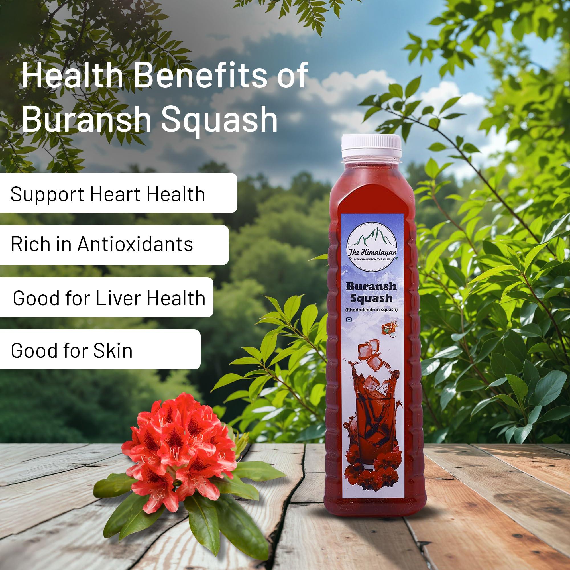 The Himalayan The Himalayan Buransh (Rhododendron) Squash Sugar Free | Red Flower Juice| No Added Color | Immunity Booster Drink
