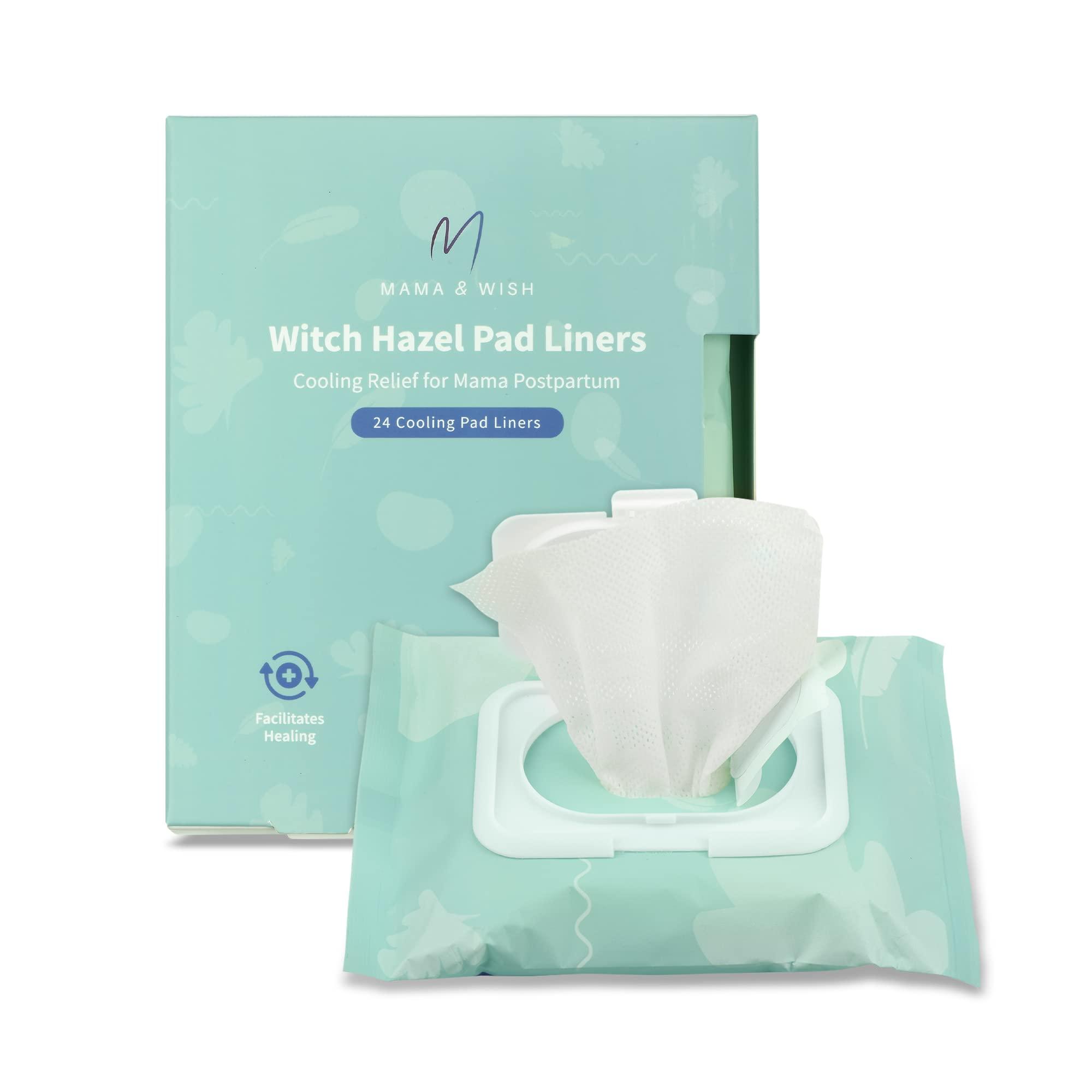 Mama & Wish Mama & Wish Witch Hazel Pad Liners For Postpartum Care|Witch Hazel Postpartum Pads Liner|Witch Hazel Liners For Postpartum Pads For Women - Ice Pads Postpartum Liner -Postpartum Ice Pad - 24 Count