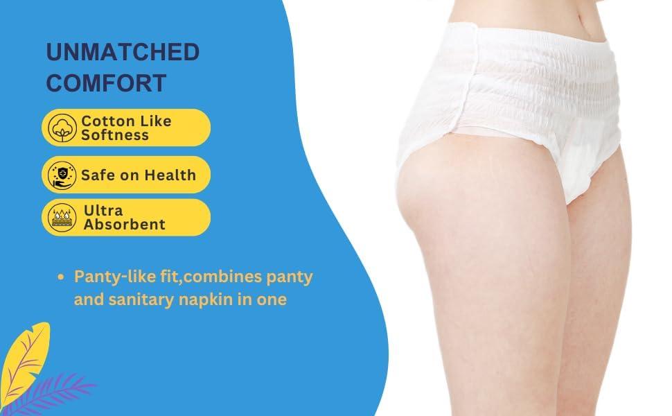 Sizi SIZI Period Kit for School Girls | Disposable Menstrual Panties for High Absorption & liners | Leak-Proof | No Stain-Wetness | Ideal for long School-hours for Hygiene & Protection (L, 3)