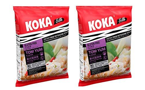 KOKA Koka Silk Gluten Free Rice Fettuccine Tom YUM Flavour (Pack of 2,70g Each) \"(HALAL Certified)\"