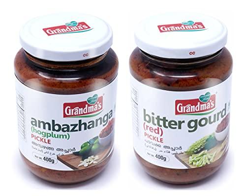 Grandmas Grandmas Authentic Kerala Style Ambazhanga Pickle - Bitter Gourd Pickle Combo | 400g Bottle | Healthy and Tasty South Indian Pickle