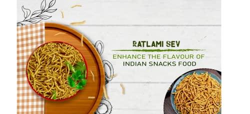 GHOTARAM GFP Namkeen Besan Bhujia Long Sev Snack/Ratlami Namkeen Sev/Indore\'s Famous Ratlami Sev Crispy & Crunchy Medium Spicy/Lightly Spiced & Flavorful/Perfect Topping for All Food Chaat-1Kg*4Pack