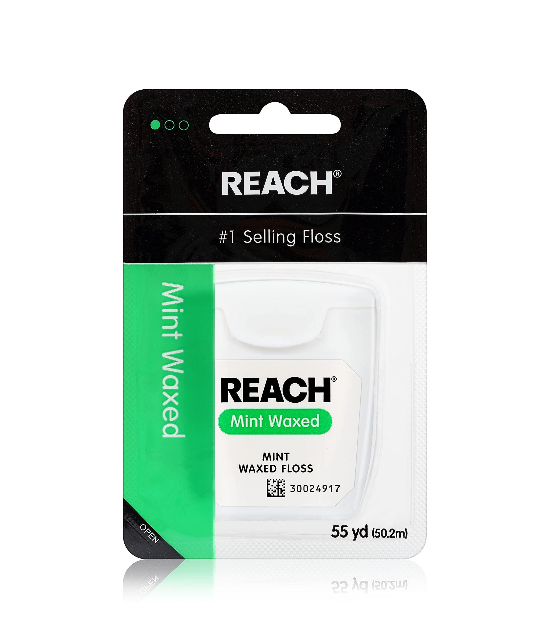 Reach Reach Waxed Dental Floss Mint, 55 Yards each by Johnson & Johnson