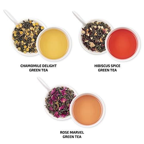 Udyan Tea Udyan Tea Floral And Fruit Green Tea Sampler - 60g | 6 Varieties - 10g Each | Green Tea Assorted Pack | 100% Natural Loose Leaf Tea Samples