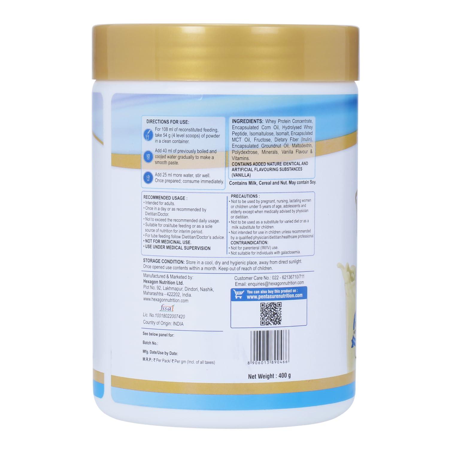 Pentasure PENTASURE 2.0 High Protein High Calorie Vanilla flavour - Pack of 400gm