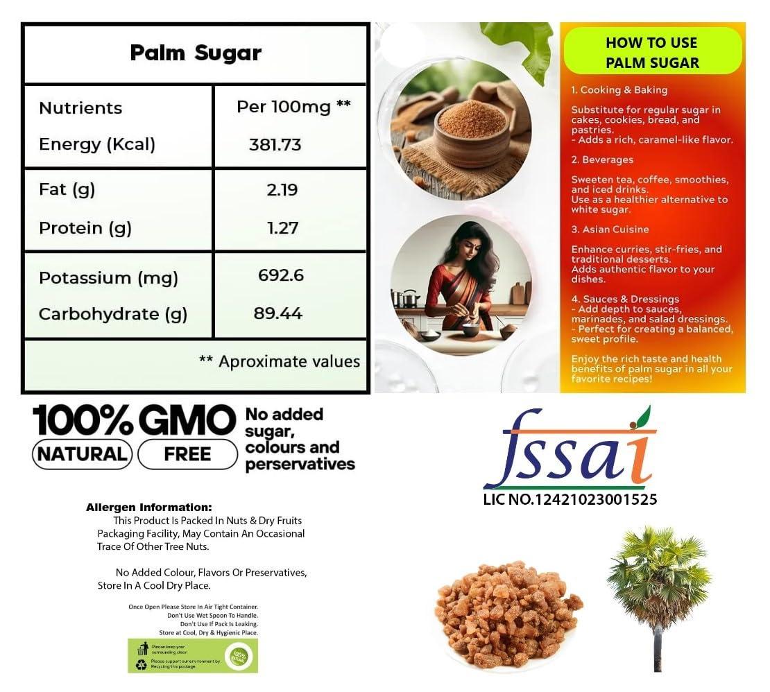 3V PRODUCTS 3V PRODUCTS Natural Palm Sugar Crystals 100g | Palm Candy | Panam kalkandu | Tal Mishri | 100% Natural Healthy Replacement for Sugar | Unprocessed Sweetener | Gluten Free, Non-GMO | Chemical Free