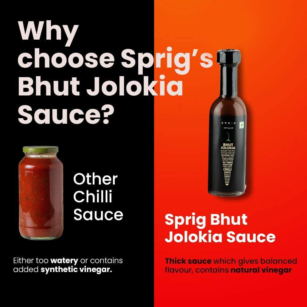 S P R I G Sprig Bhut Jolokia Sauce | Made with Worlds hottest Ghost Peppers | 75,000 SHU | 55 gms