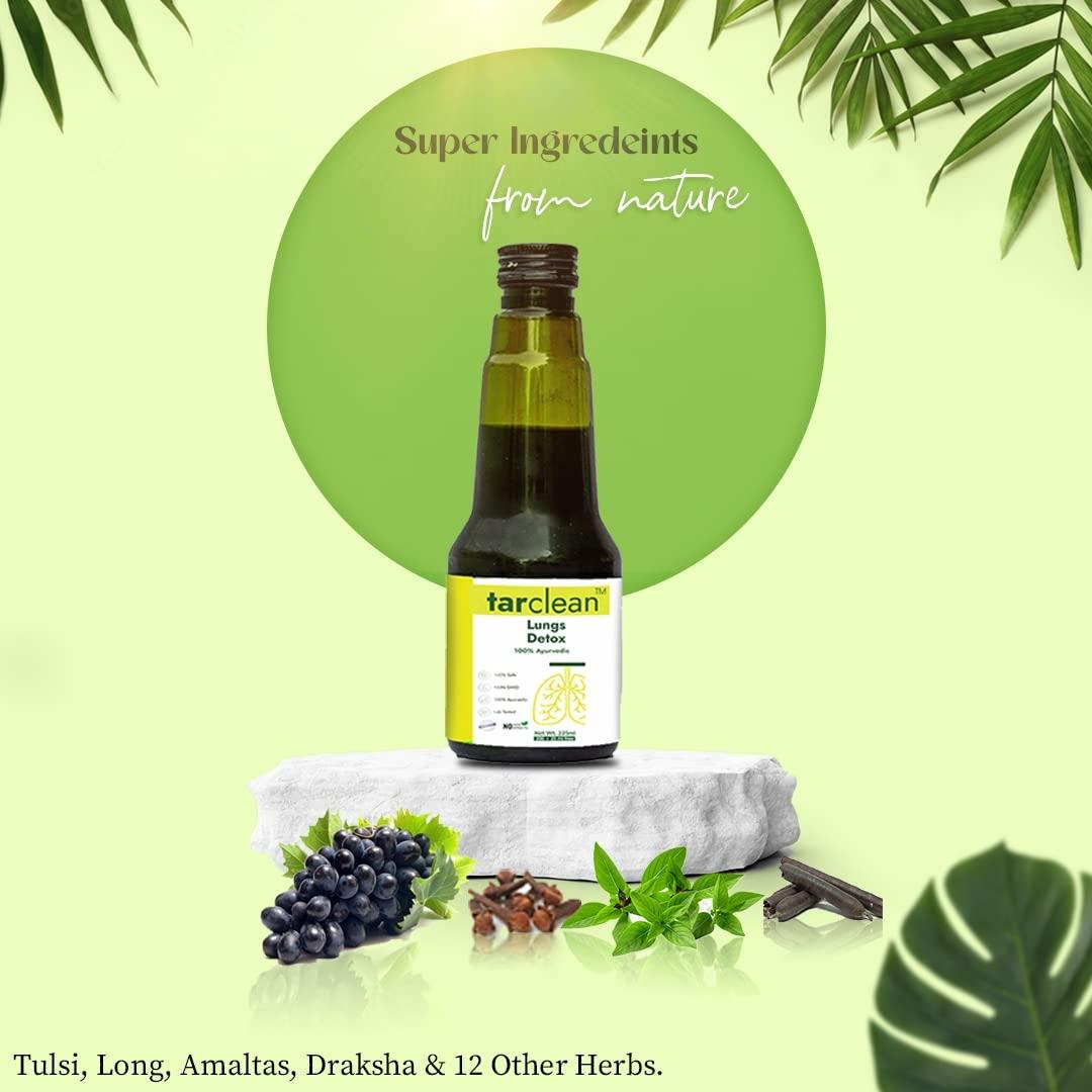 Le-vanza Food & Herbals Le-Vanza Food & Herbals Lungs lung Tar Clean Syup | Detox For Smokers, pollution Cleanse | Lung detox | Removes Tar from Lungs| Lungs Detox Herbal Supplement | Lungs Cleanse Detox 225ml(pack of 1)