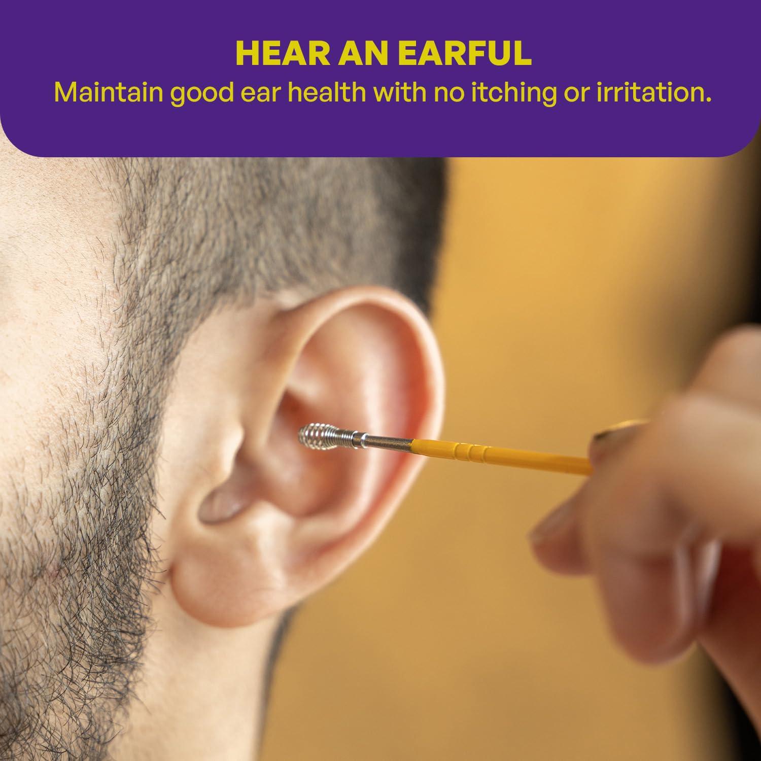 Careforce - The Force Behind Your Health Careforce - The Force Behind Your Health Ear Cleaning Kit Steel Ear Cleaner Reusable Ear Wax Remover Tool Kit Set With Storage Pack, Ear Curette Cleaner And Spring Ear Buds Cleaner 6 Pcs Set Yellow