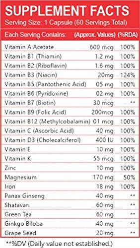 Saint Ayurveda Saint Ayurveda Daily 21 Multivitamin for Men & Women with All 13 Vitamins, Minerals & 5 Powerful Herbs (60 Capsules)