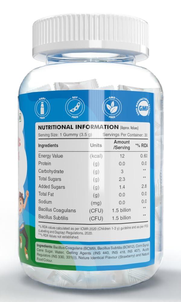 HealthyHey Nutrition HealthyHey Nutrition Junior Probiotics Gummies - For Kids - For Healthy Gut & Immune Function - Strawberry Flavour - 30 Soft Gummies