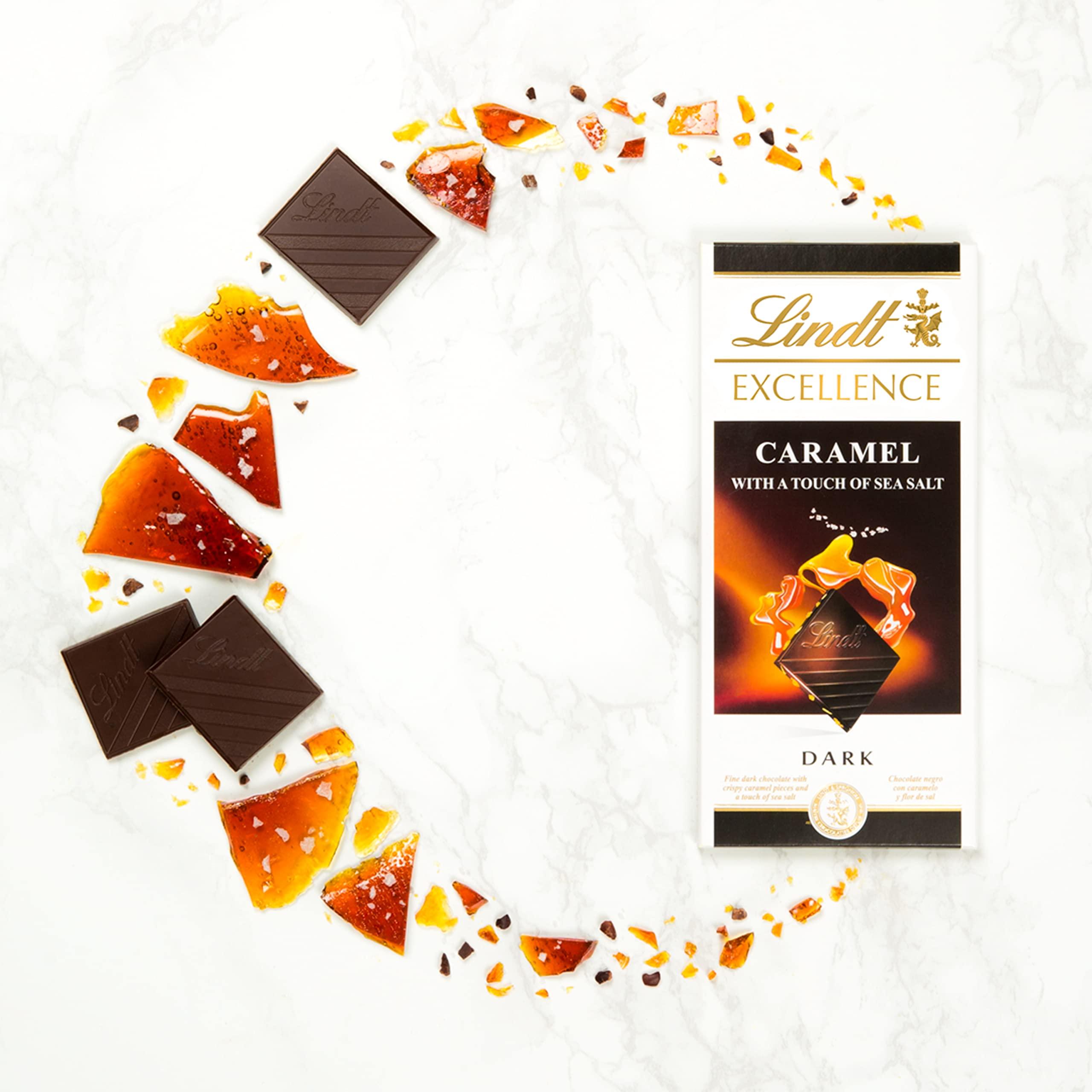 Lindt Lindt Excellence Caramel & Sea Salt Touch Chocolate Bar 100 Grams (Pack of 2)